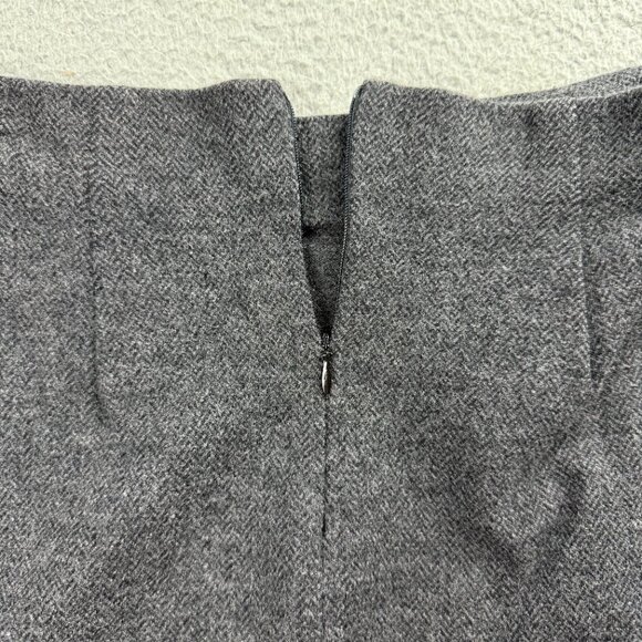 Vintage Ralph Lauren Skirt Womens Medium Grey Wool Pencil Knee Herringbone Y2K 1 - Picture 5 of 7